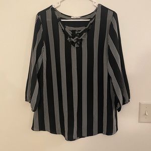 Black & White Striped Blouse